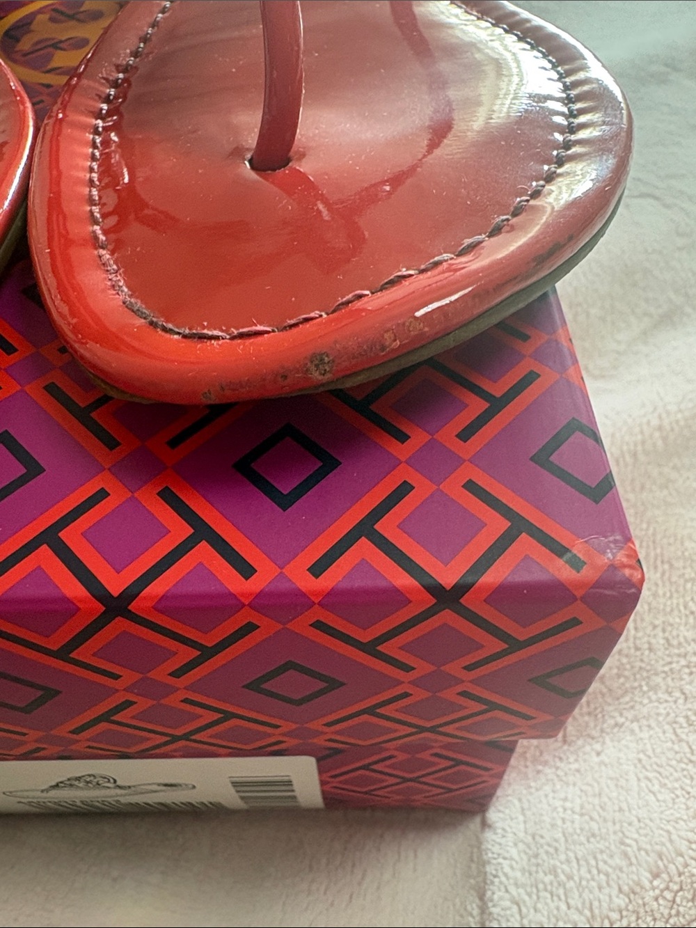 Tory Burch Red with Rainbow Miller Patent Sandals - Picture 7 of 10